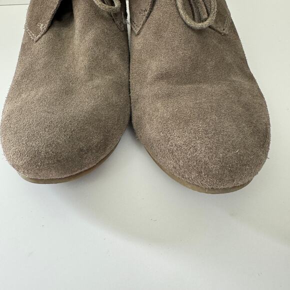 Crown Vintage Womens Spark Wedge Boots Booties Size 8 Wedge Suede Leather Putty - Picture 6 of 10